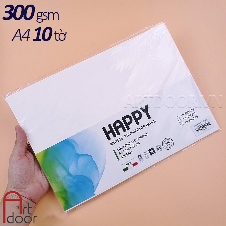 Artdoor] Giấy Vẽ Màu Nước Happy A3/A4/A5 Dày 300Gsm (Vân Nổi) | Shopee Việt  Nam