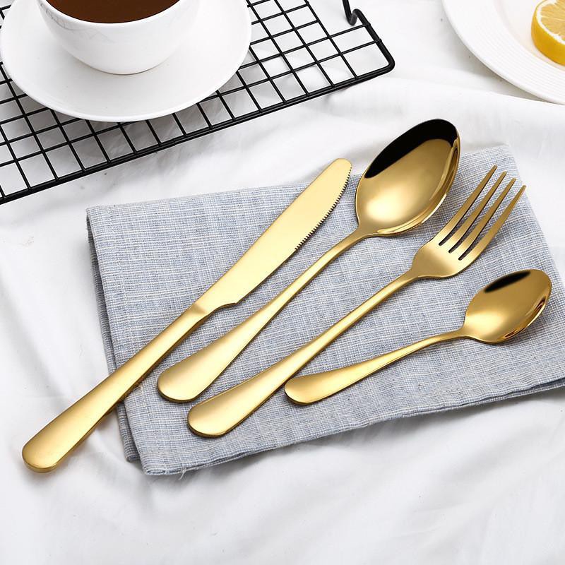 Bộ Dao Muỗng Nĩa Inox Vàng Gold Loại Dày, Hàng Đẹp, Sang Trọng, Đẳng Cấp |  Shopee Việt Nam