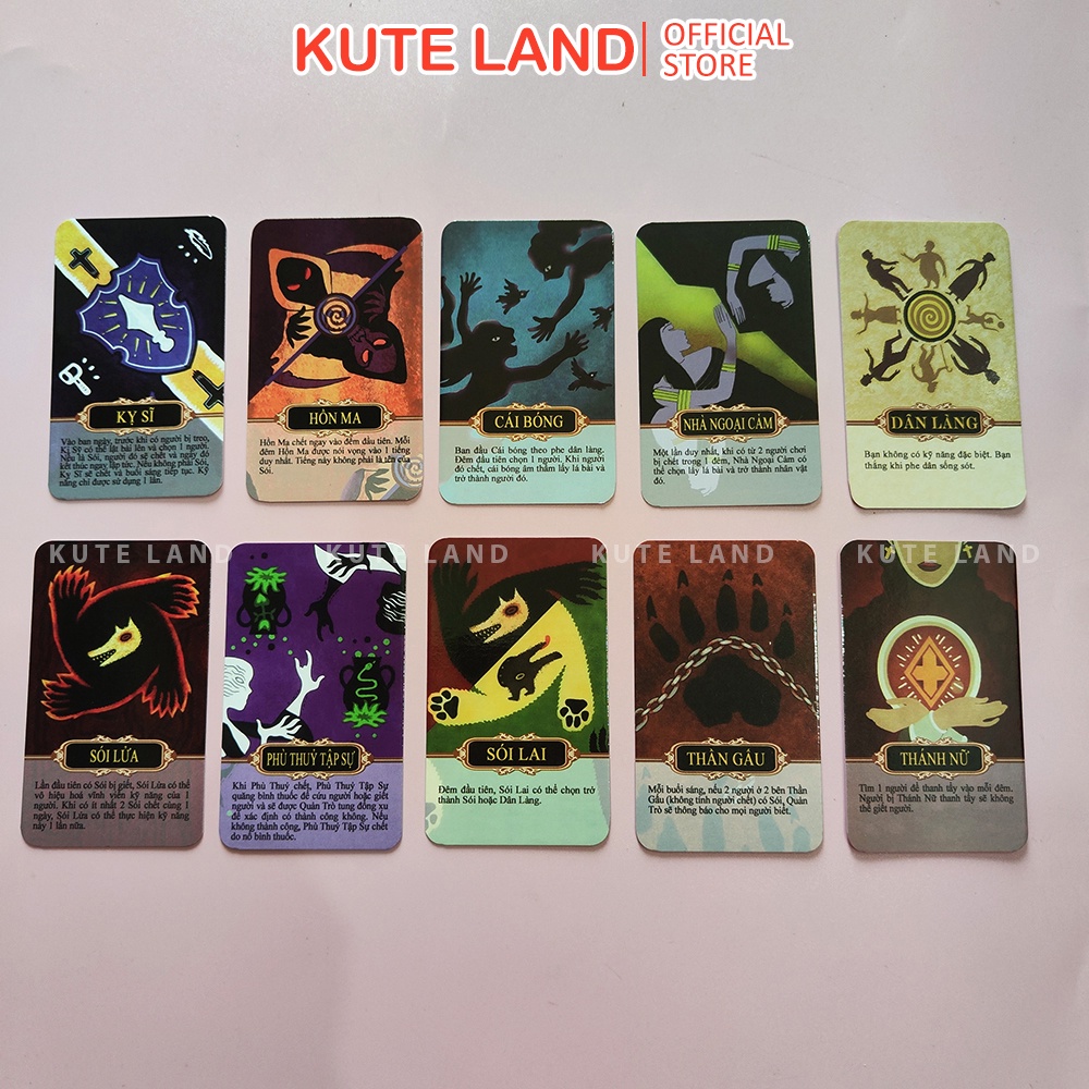 Bộ Bài Ma Sói Characters Mở Rộng Board Game 10 Lá Chất Liệu Cứng Dày Gọn  Gàng K-Mschmr | Shopee Việt Nam