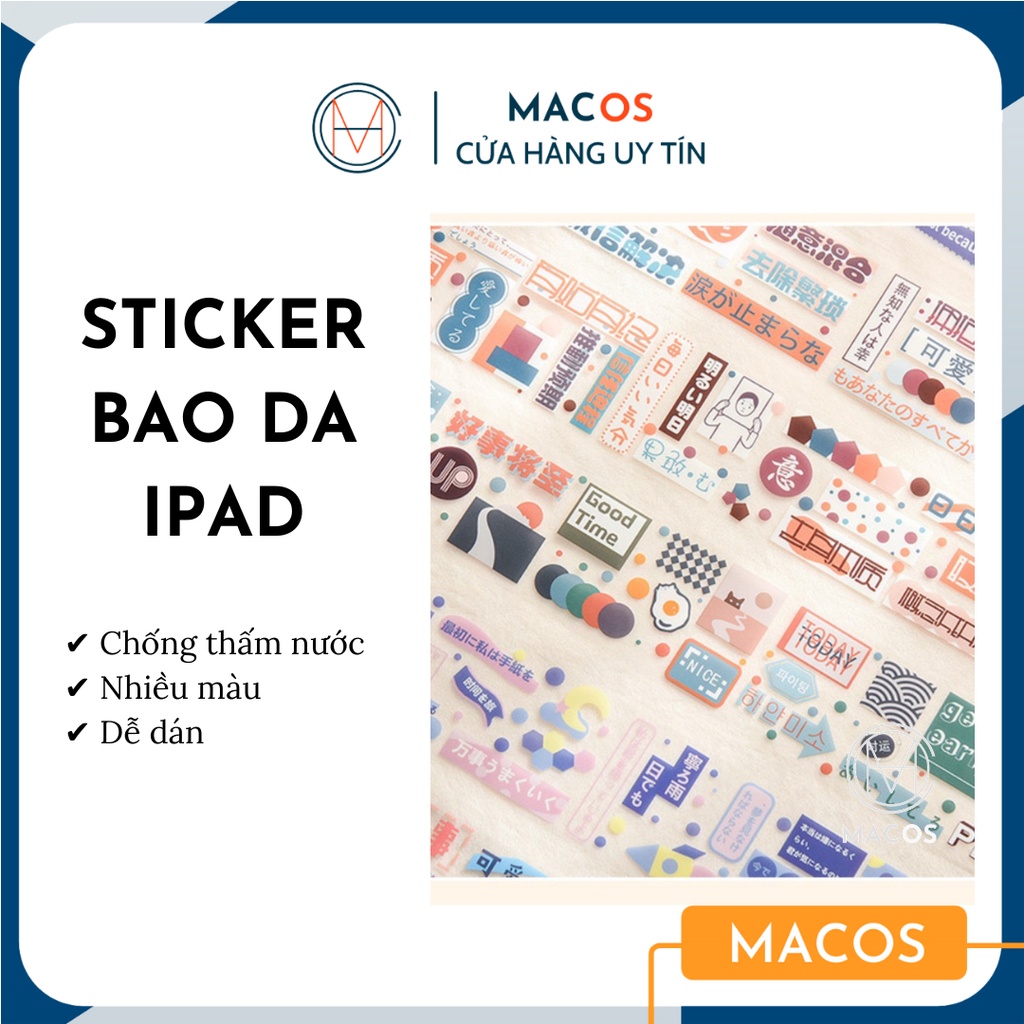 Bộ sticker dán cute trang trí cho Macbook, Ipad nhiều màu (AD03 ...