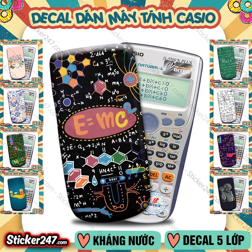 Miếng Decal Dán Máy Tính Casio Vinacal FX500 FX570 FX580 - 570ES ...