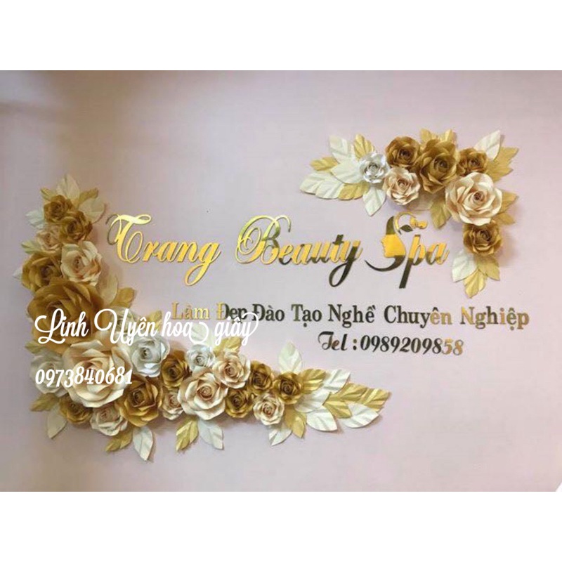 set hoa giấy trang trí tiệm nail mi spa | Shopee Việt Nam