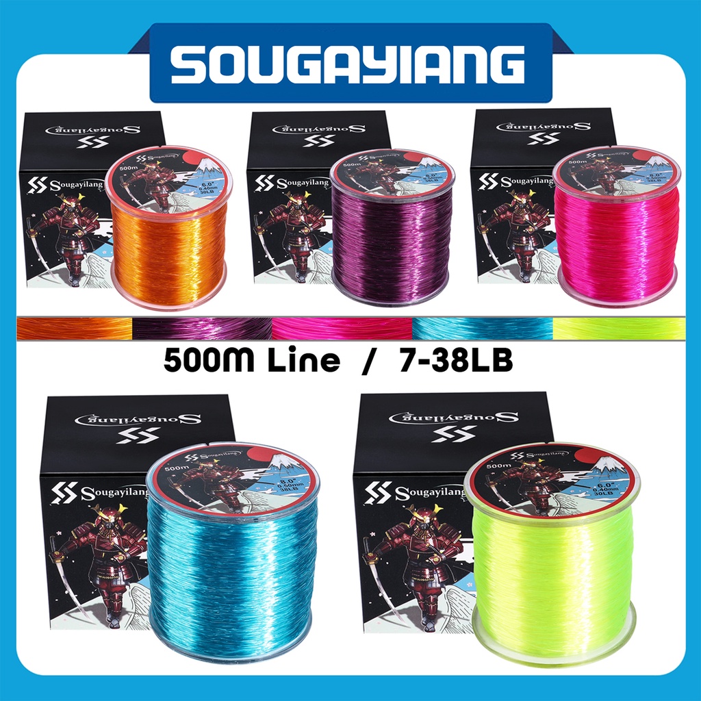 SOUGAYILANG Fishing Line 500M 7-38LB 6 Color Nylon Fishing Line