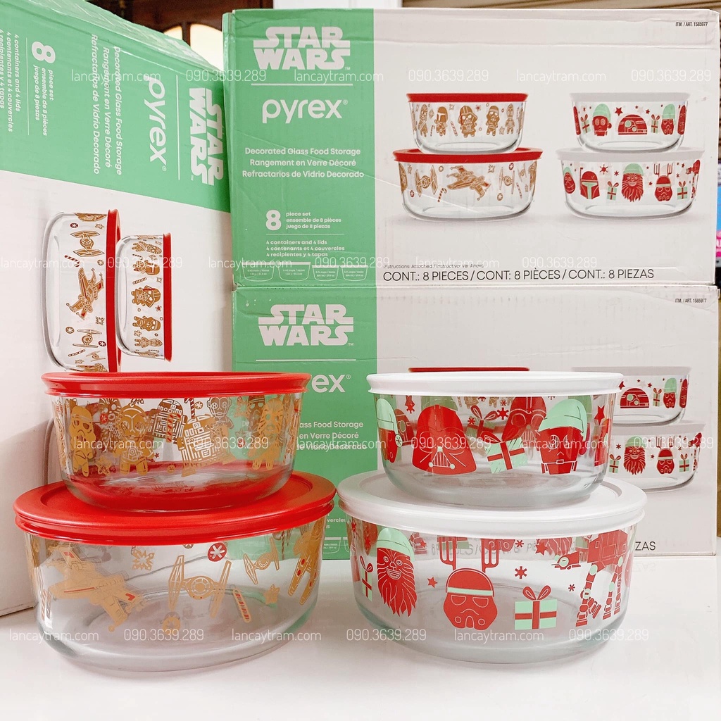 Pyrex Star Wars Pyrex 8 Piece Glass Tupperware Set 