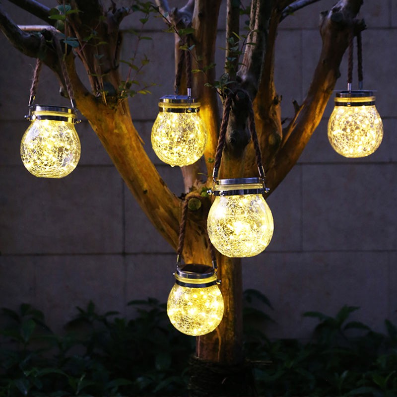 Đèn LED hình quả cầu ngoài trời trang trí sân vườn, treo cây lung ...