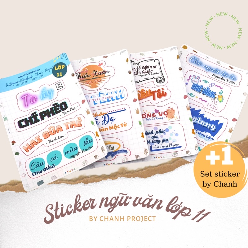 Nhãn dán đề bài ngữ văn - sticker tiêu đề Lớp 11 - Chanh Project ...