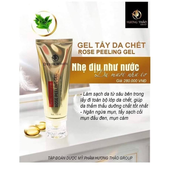 Gel Tẩy Da Chết Cho Mặt Detox White Rose Peeling Hương Thảo Tuýp 150ml |  Shopee Việt Nam