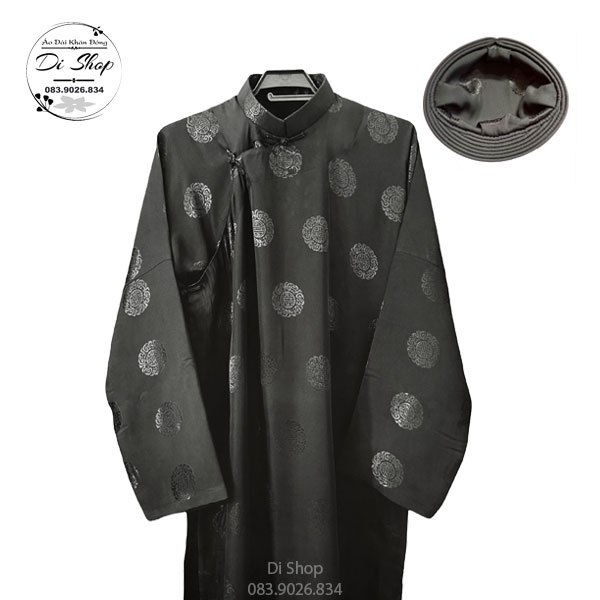 Áo Dài Khăn Đóng Nam Vải Gấm Thái Tuấn (Áo Dài Và Khăn Đóng) - Màu Đen |  Shopee Việt Nam