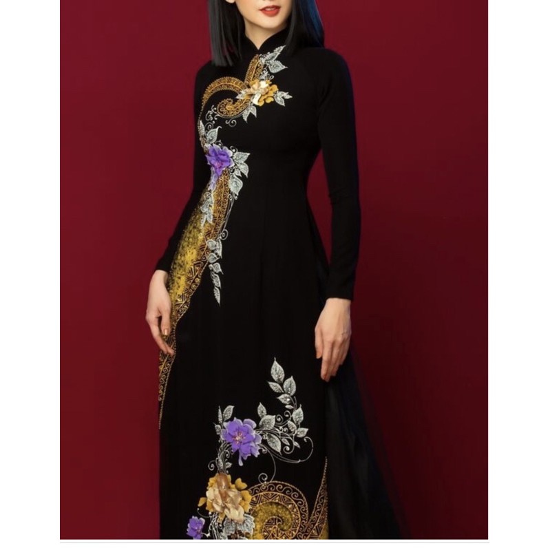 Áo Dài Nhung Đính Cườm Cho Người Già Và Trung Niên Cao Tuổi, Thời Trang U50  U60 U70 U80 U90 | Shopee Việt Nam