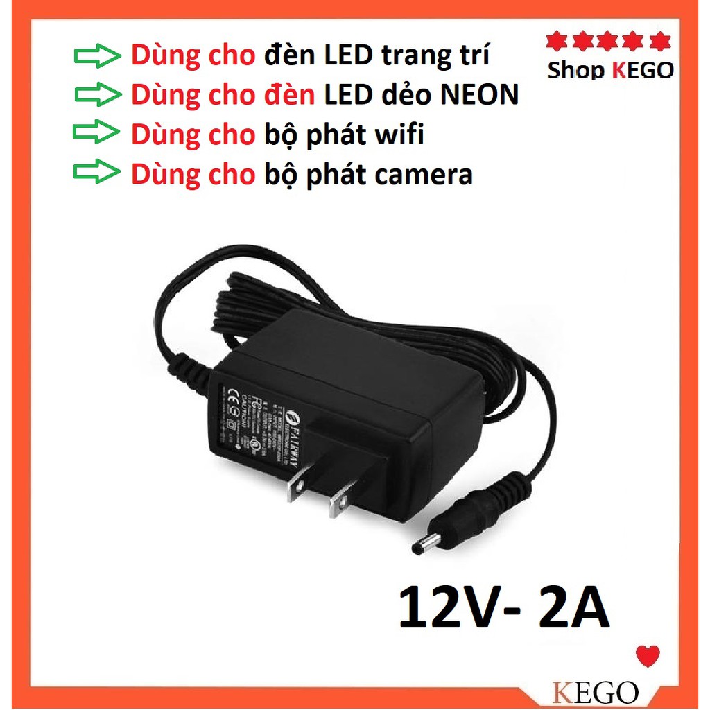 Nguồn adapter 12V-2A dùng cho đèn LED trang trí, đèn LED NEON, bộ ...