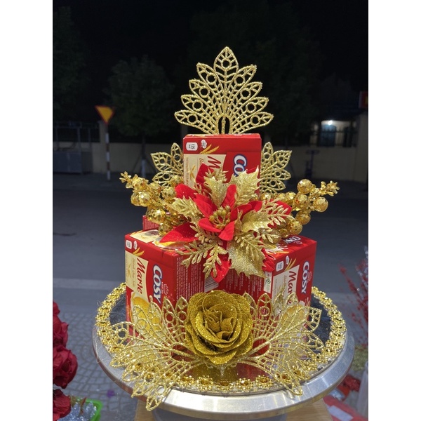 SET PHỤ KIỆN LÀM THÁP 5 HỘP BÁNH KÈM ĐẾ GẮN ĐÁ HOA MAI TBA05 ...