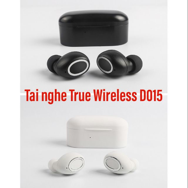 Tai nghe True Wireless TWS D015 Bluetooth 5.0 m thanh Stereo