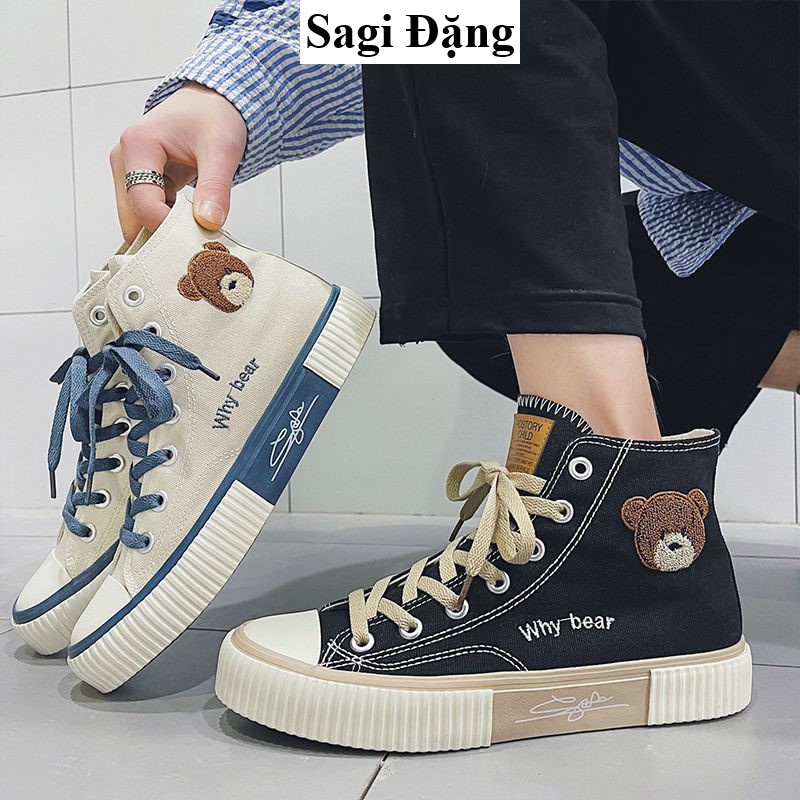 Giày Thể Thao Bata Nữ Ulzzang Cv Cổ Cao Hình Gấu Full Box, Giày Học Sinh Đế  Bằng Vải Canvas | Shopee Việt Nam