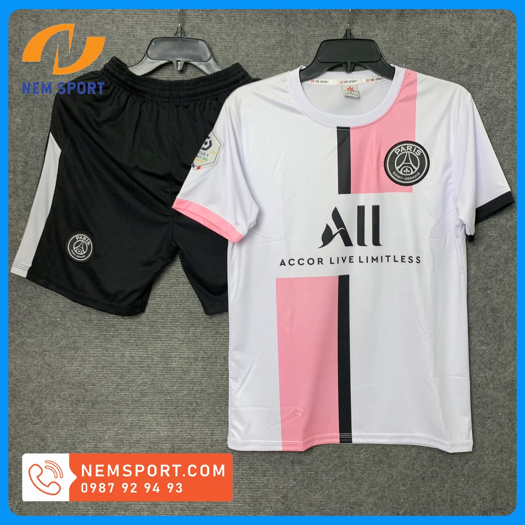 Áo Bóng Đá Clb Psg Màu Trắng Hồng Mới 2022 | Shopee Việt Nam