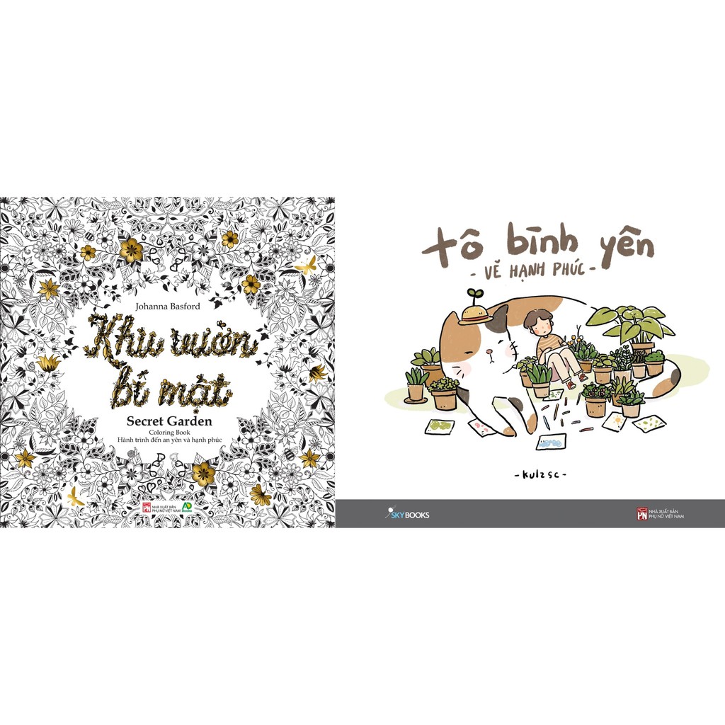 Sách Combo Khu Vườn Bí Mật + Tô Bình Yên Vẽ Hạnh Phúc (Sách Tô Màu Coloring  Book) | Shopee Việt Nam