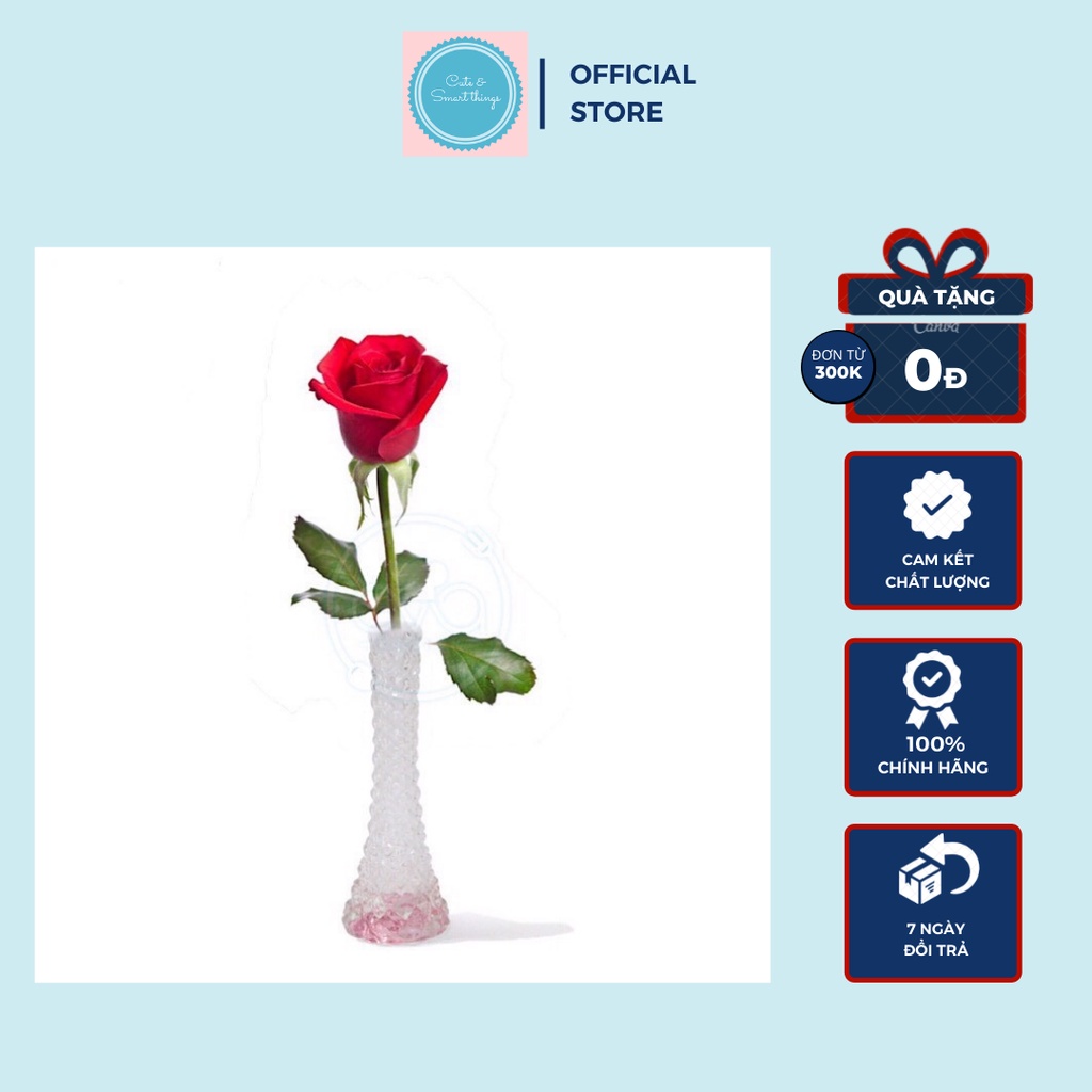 Bình Hoa Thủy Tinh Họa Tiết Kim Cương (Cắm 1 Cành Hoa) | Shopee Việt Nam
