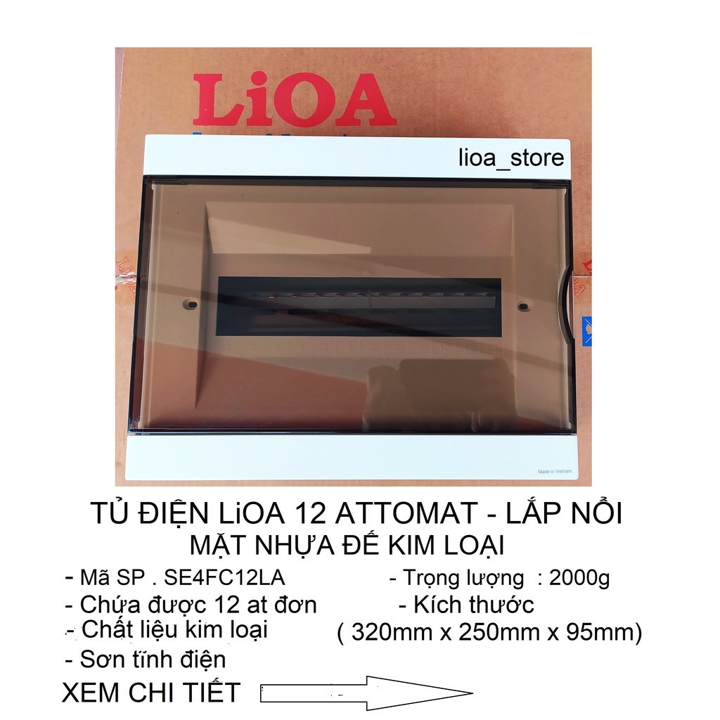 TỦ ĐIỆN LiOA 12 ÁT LẮP NỔI - MẶT NHỰA ĐẾ KIM LOẠI. | Shopee Việt Nam