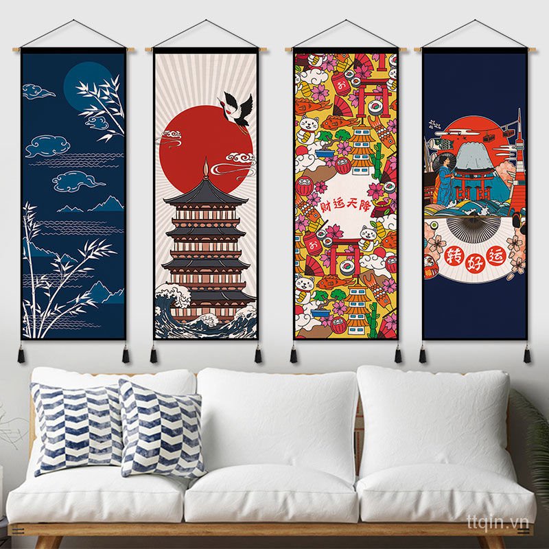 Tranh vải treo tường trang trí nhà hàng sushi phong cách Nhật Bản ...