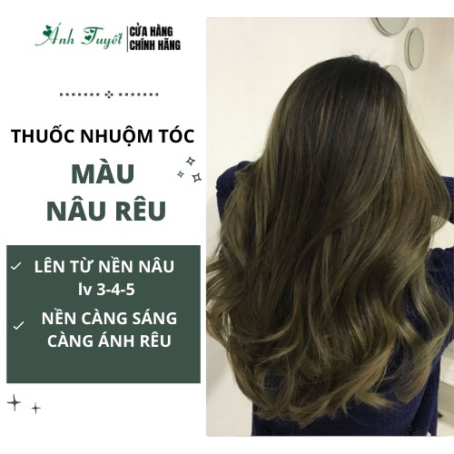 Thuốc Nhuộm Tóc Màu Nâu Rêu Lên Từ Nền 3/4/5 - Tặng Oxy trợ dưỡng ...