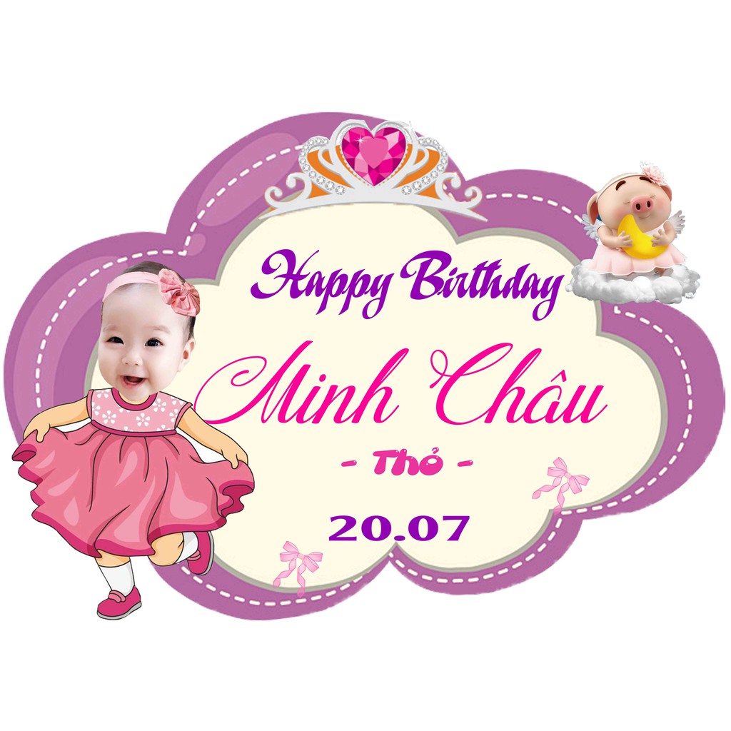 Banner sinh nhật bảng tên sinh nhật cho bé trai bé gái- Trang trí ...