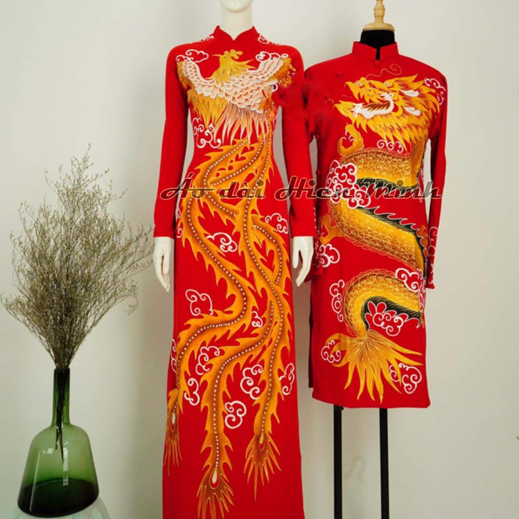 Áo Dài Cưới Cặp Đôi Đôi Rồng - Phượng Vẽ Tay | Shopee Việt Nam