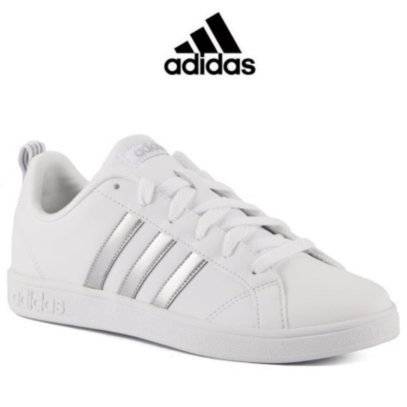 Adidas grand court online silver metallic