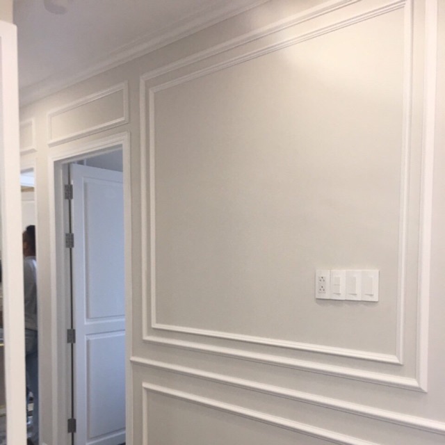 Chỉ tường nhựa composite bản 4cm và 3cm màu trắng đã hoàn thiện ...