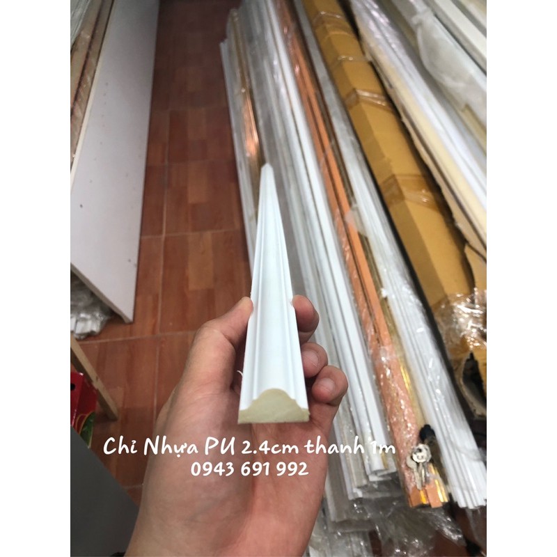 Thanh phào chỉ nhựa PU dài 1 mét thô bản rộng 2.4cm | Shopee Việt Nam
