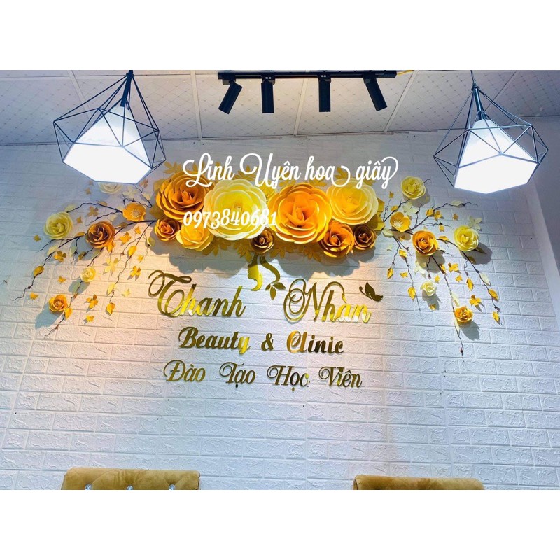 sét hoa giấy trang trí tiệm nail mi spa | Shopee Việt Nam