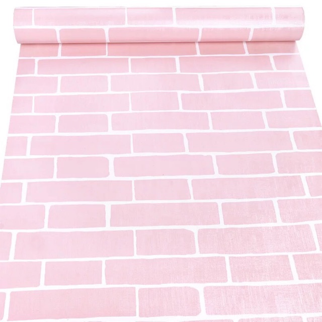 10m giấy dán tường giả gạch màu hồng | Shopee Việt Nam