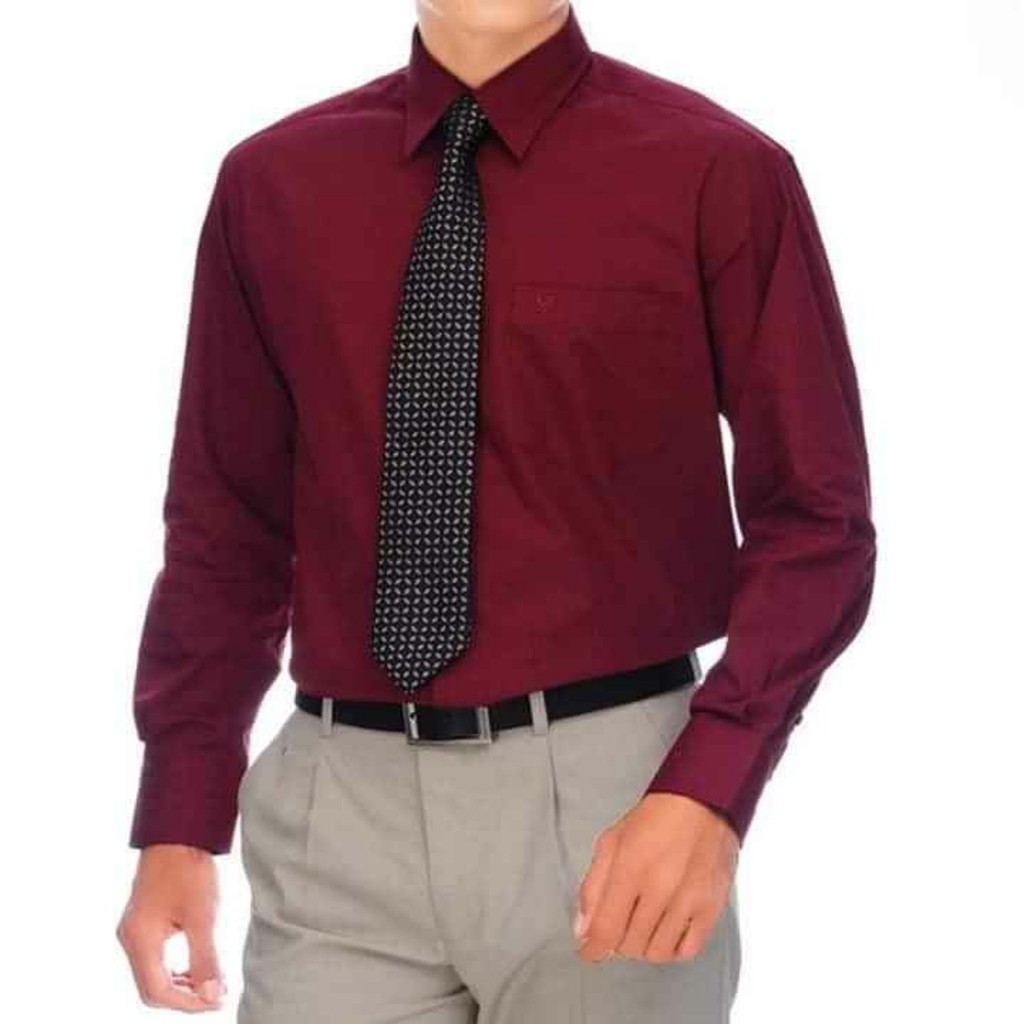 Aó Sơ Mi Nam Dài Tay Việt Tiến Màu Đỏ Đô, Chính Hãng , Cao Cấp – Form Suông  Regular- Tà Bầu . Shop Hứa | Shopee Việt Nam