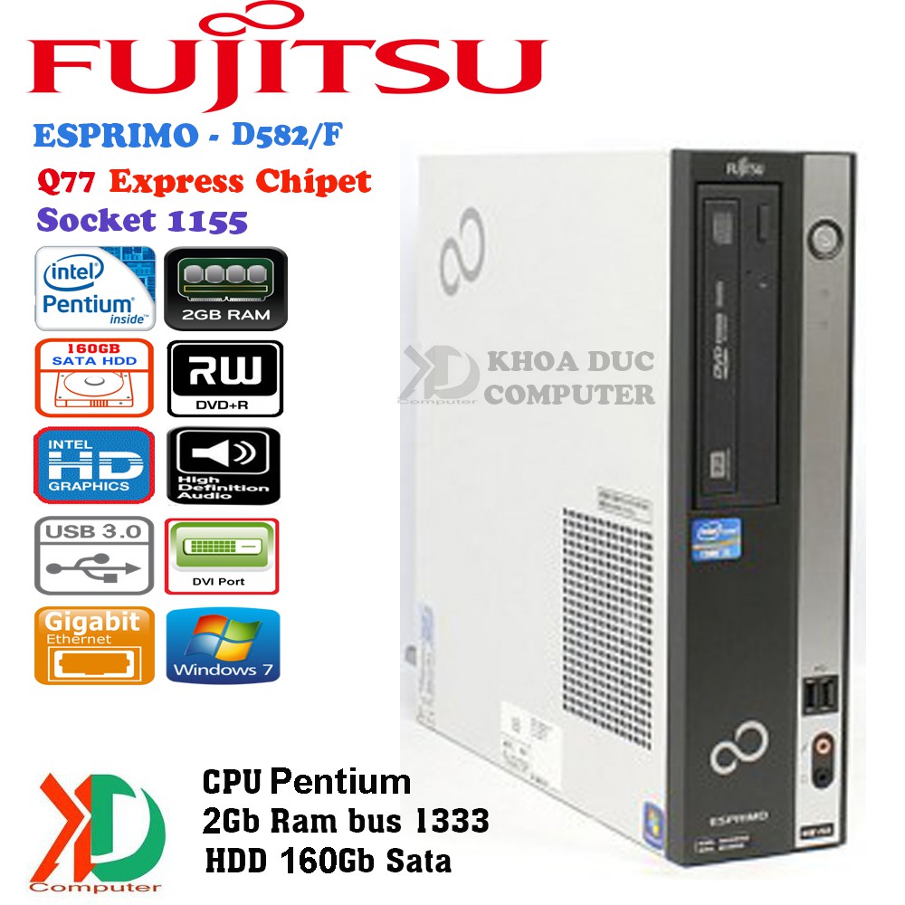 Cây máy tính đồng bộ Nhật Bản Fujitsu D582/F H77 CPU- G2030/2Gb