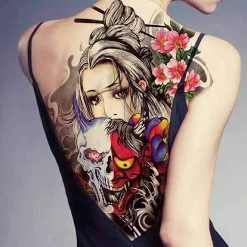 Hình Xăm Dán Kín Lưng Gái Nhật | Shopee Việt Nam