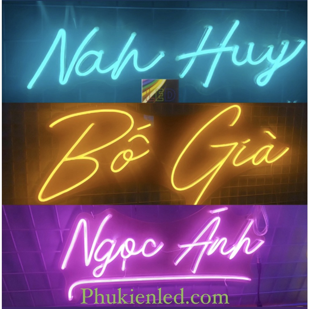 Bộ Đèn led Neon uốn chữ theo tên theo yêu cầu - đèn led trang trí ...