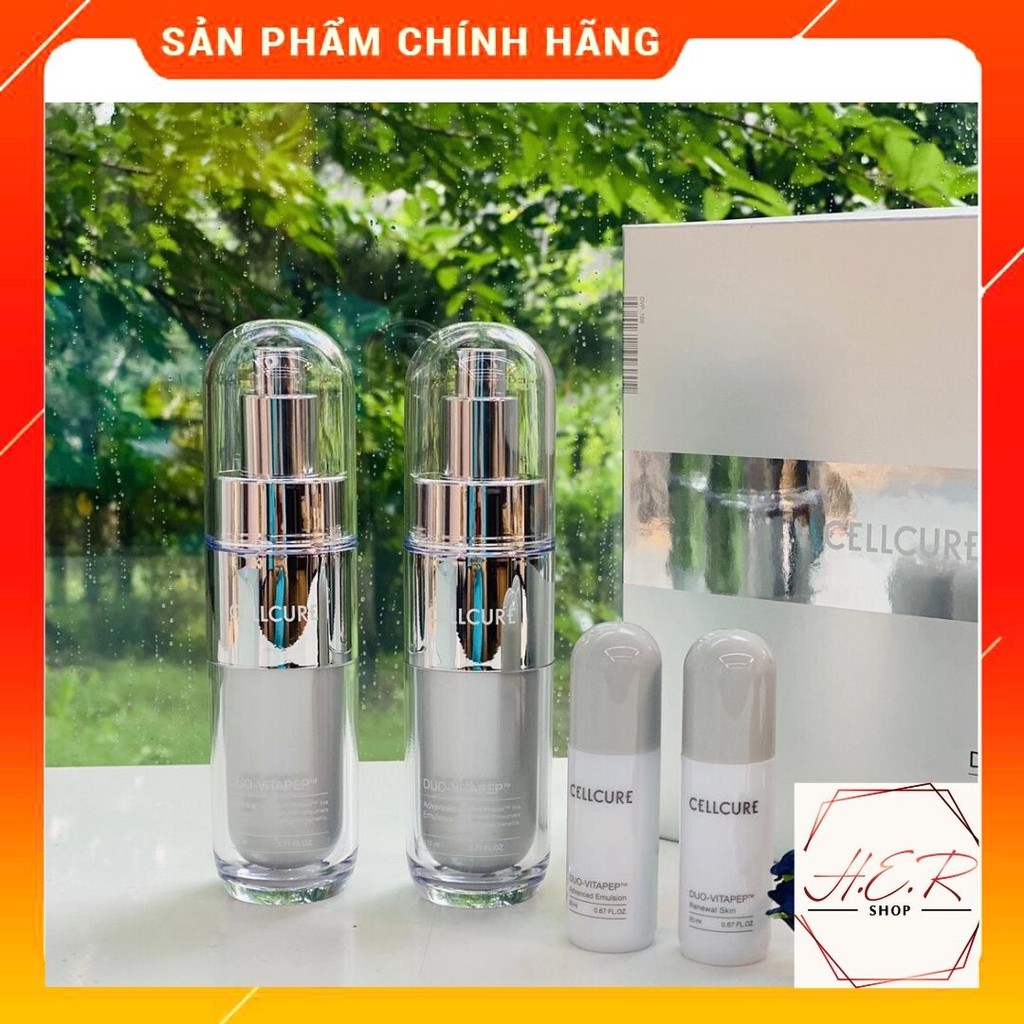 TẶNG KÈM SAMPLE ] Set Dưỡng trắng da Cellcure Duo Vitapep Skin và