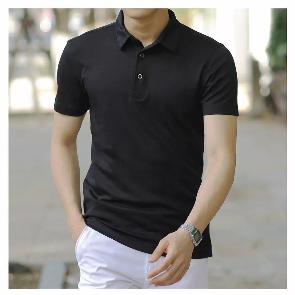 Áo Thun Nam Có Cổ Trụ Bẻ Vải Cá Sấu Cotton Cao Cấp, Áo Polo Nam Trơn Basic  Hàn Quốc | Shopee Việt Nam