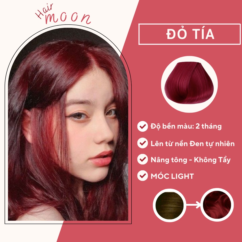 Thuốc nhuộm tóc màu đỏ sẫm Moon Hair - Bạn muốn một điều đặc biệt cho mái tóc của mình? Hãy dùng thuốc nhuộm tóc màu đỏ sẫm Moon Hair! Với khả năng tạo màu tuyệt đẹp và giữ cho màu sáng bền lâu, bạn có thể mơ mộng với một mái tóc xinh đẹp và sáng bóng. Năm 2024 đánh dấu sự trở lại của tóc đỏ sẫm, với các chuyên gia cắt tóc khẳng định rằng màu này sẽ làm nổi bật vẻ đẹp tự nhiên của bạn.