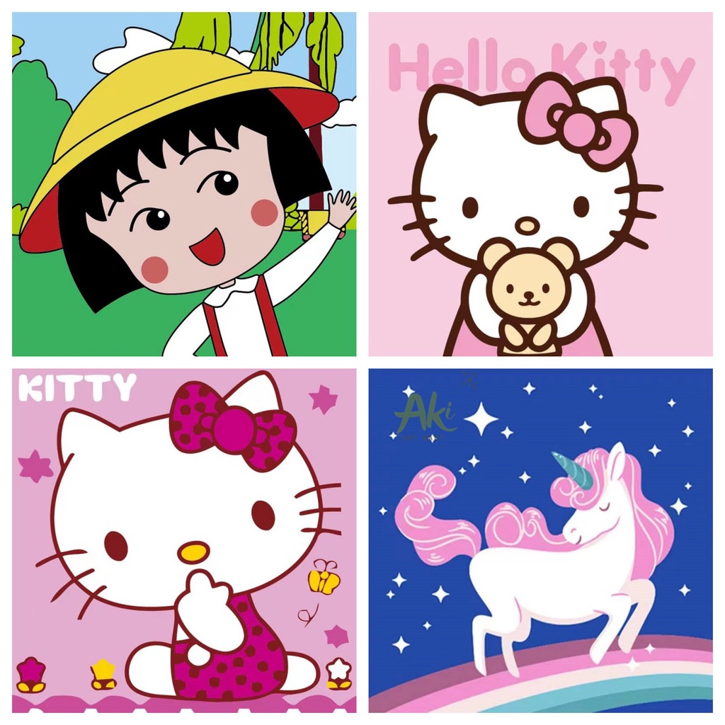 Xả Kho】Tranh tô màu theo số Hello Kitty có khung cho bé gái ...