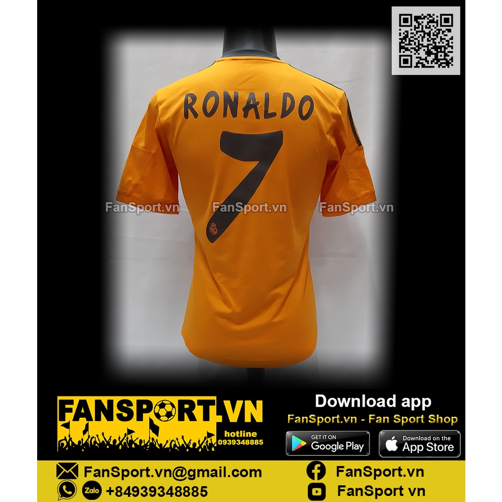 Ronaldo 7 Real Madrid 2013 2014 third shirt jersey Z29454 Adidas orange  genuine