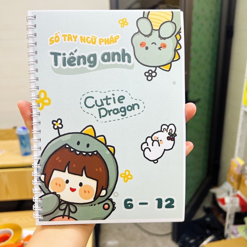 Sổ giấy lò xo trang trí sticker takenote tiếng anh cơ bản A5 ...