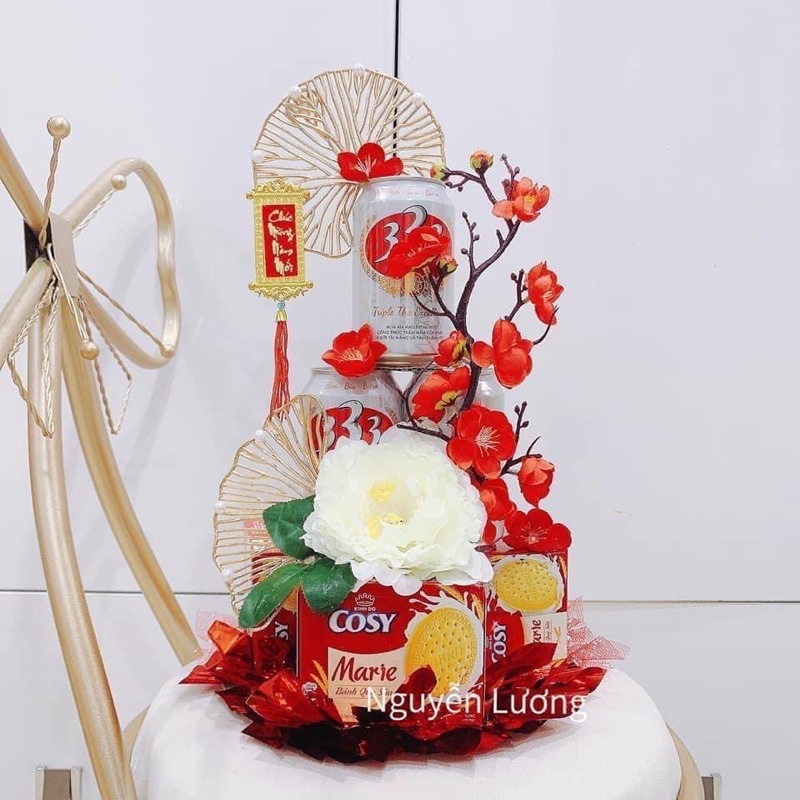 set phụ kiện trang trí tháp nước giỏ quà tết | Shopee Việt Nam