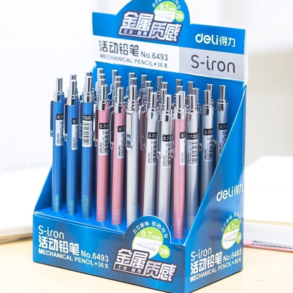 36pcs/box Deli Mechanical Pencil 6492# 0.5mm 6493# 0.7mm Auto