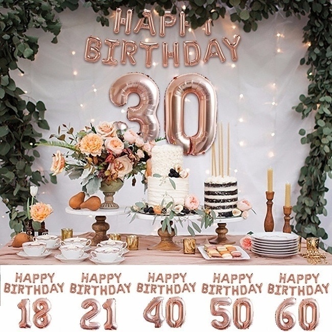 Bong Bóng 16 Inch 18 30 40 50 60th Happy Birthday | Shopee Việt Nam