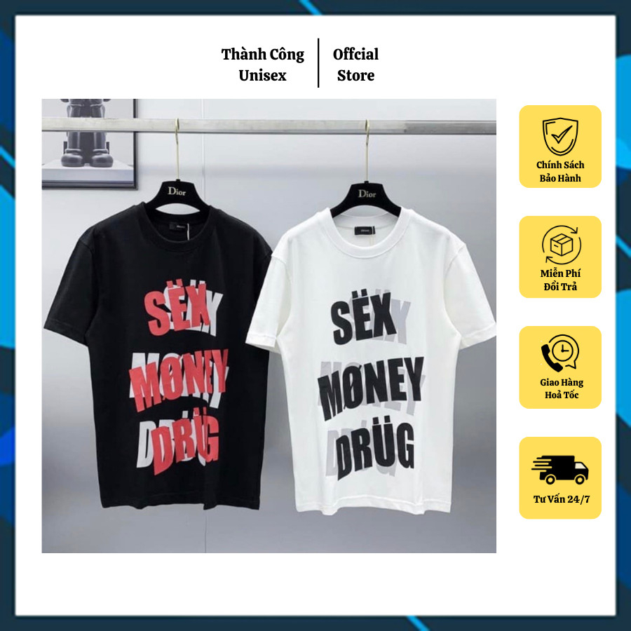 Áo Phông Sex Money Drug Chất Liệu Cotton Co Giãn 4 Chiều Hình In 5D - Áo  From Dáng Unisex Nam Nữ