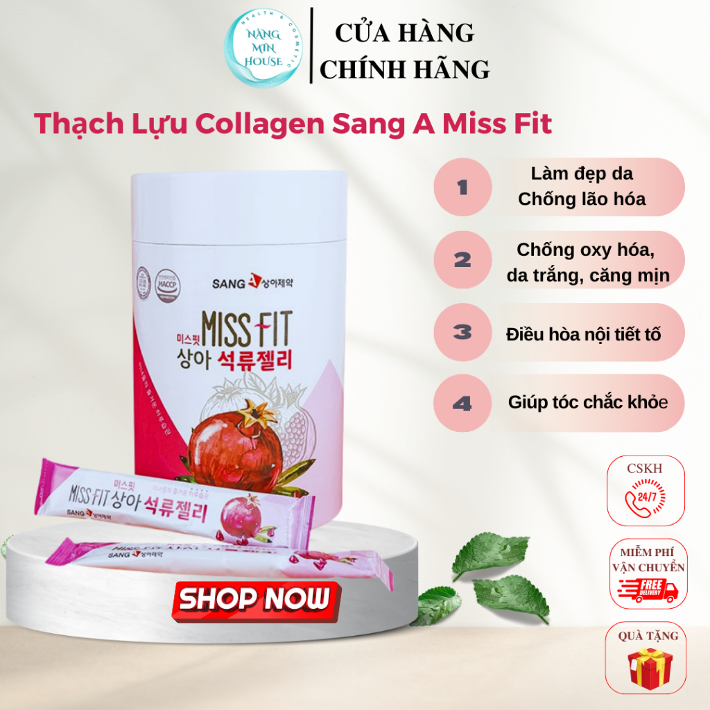 Thạch lựu Collagen SangA Miss Fit Hàn hộp 30 gói