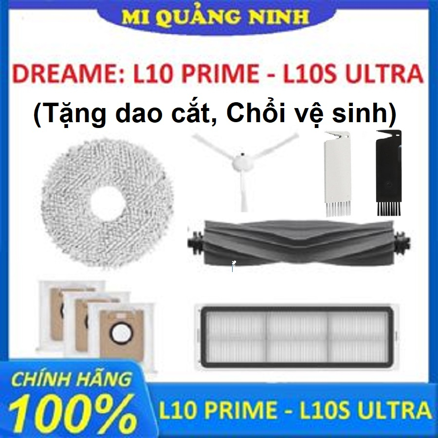 Phụ kiện Dreame L10S Ultra, S10/S10 Pro, L10 Prime, W10S Pro, Chổi lăn,  Chổi cạnh, Bộ lọc, Giẻ Lau, Túi bụi///