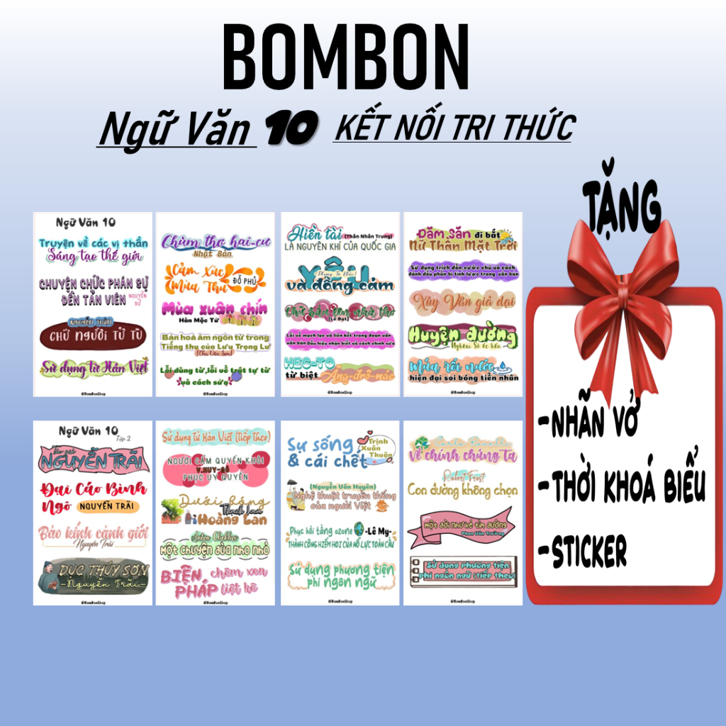 Tựa đề văn học lớp 10 chương trình mới sách KNTT&CS Set sticker ...