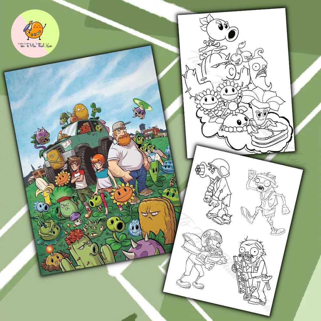 [Tx14] Set 10 Tờ Tranh Tô Màu Plants Vs. Zombies Size A5 Tô Màu Sáp, Màu  Chì - Tiệm Tô Màu Thanh Xuân | Shopee Việt Nam
