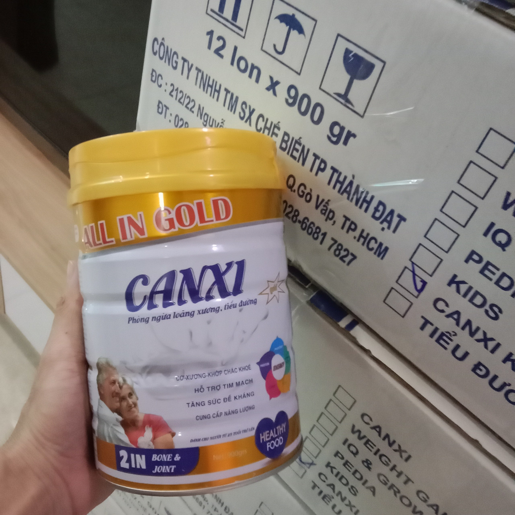 Sữa canxi dành cho người già ALL IN GOLD Canxi 900g - Ngừa loãng xương,  tiểu đường, tăng cường sức khỏe mỗi ngày