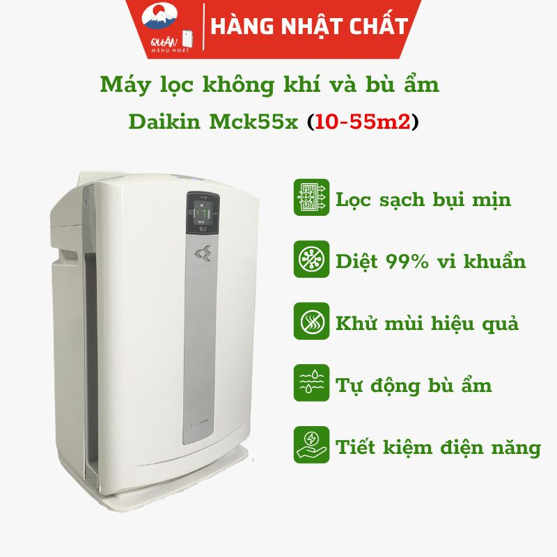 Màng lọc mới) Máy lọc không khí và bù ẩm nội địa Daikin Mck70-55m2